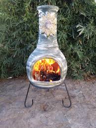 Large Mexican Clay Chiminea Green