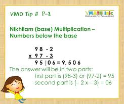 This worksheet generator allows you to make worksheets for addition, subtraction, division, and . Vmo P 2 Nikhilam Base Multiplication Numbers Below The Base Math Inic