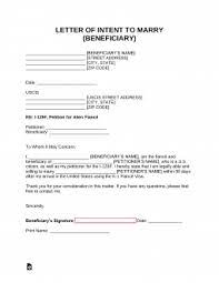 free letter of intent to marry within