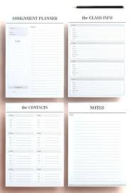 Student Homework Planners Cute Printable Planner Template Free