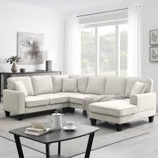 Seat Fabric Sectional Sofa Set