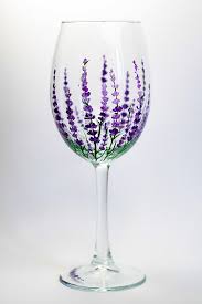 Personalised Flower Wine Glass Lavender