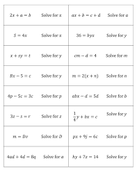 Solving Literal Equations Connect 4