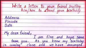 letter to a friend inviting him her to