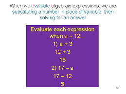 variables algebraic expressions and
