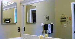 Attractive bathroom mirror ideas with unique frame. Bathroom Mirror Framed With Crown Molding Hometalk