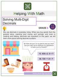 Solving Multi Digit Decimals 6th Grade
