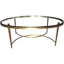 Bronze And Glass Oval Coffee Table