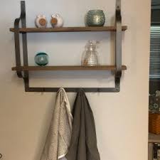 Check spelling or type a new query. Rustic Mango Wood Shelf With Hooks Pottery Barn