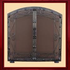 wrought iron fireplace door with
