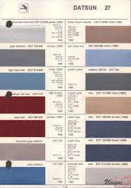 Datsun Paint Chart Color Reference