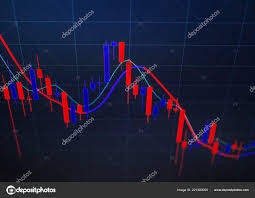 Stock Market Graph Screen Red Blue Candlestick Chart Close