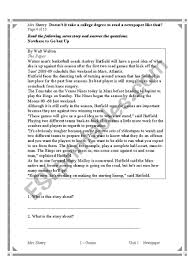 In these reading comprehension worksheets, students are asked questions about the meaning, significance, intention, structure, inference, and vocabulary used in each passage. Comprehension Passage Newspaper Esl Worksheet By Sharu 4