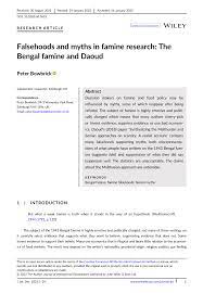 PDF) Falsehoods and myths in famine research: The Bengal famine and Daoud