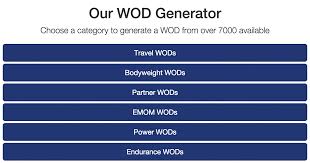 wod generator workout of the day