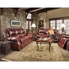 hanover aspen 3 piece oxblood 100 genuine leather set with double reclining sofa and gliding console loveseat recliner chair red