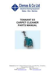 tennant e5 carpet cleaner parts manual