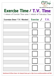 Kids Exercise Chart Printable Charts And Awards Exercise