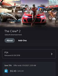 Through the marketplace offered on difmark you may buy the crew 2 account for playstation 4. The Crew 2 Is On Sale For All 3 Different Versions On Ps Store For New Players The Crew