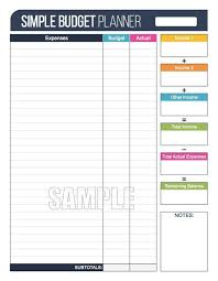 Simple Budget Planner Worksheet Editable Personal Finance