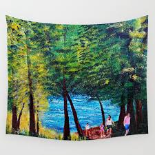 into the enchanted forest wall tapestry