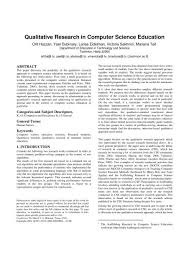 Qualitative research papers are very. Qualitative Research In Computer Science Education