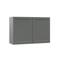 Hampton Bay Designer Series Melvern Storm Gray Shaker Assembled Wall Bridge Kitchen Cabinet 36 In X 24 In X 12 In