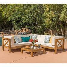 Acacia 4 Piece Outdoor Sectional Sofa Set