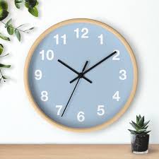 Buy Dusky Blue Wall Clock With White