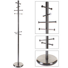 Clothes hangers home organize pants stainless steel stand high quality. Metal Hat Coat Stand Hanger Umbrella Hook Clothes Rack Hall Chrome Brushed Satin 5055493868311 Ebay