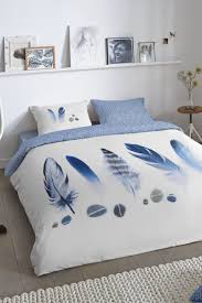 home blue double sided bed linen good