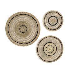 Set Of 3 Jutlo Round Woven Straw Wall