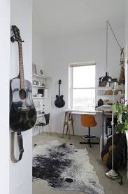 Home Office Design With Guitar Display
