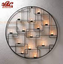 round metal candle holder wall hanging