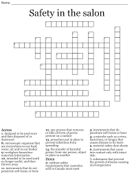 safety in the salon crossword wordmint