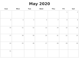 Free Blank Calendar May 2020 Printable Template In Pdf Word