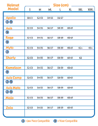 Size Charts For Boeri Helmets