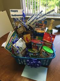 Best funny retirement gift ideas in 2021 curated by gift experts. Retirement Basket I Made For My Co Worker Retirement Gifts Retirement Gift Basket Best Retirement Gifts