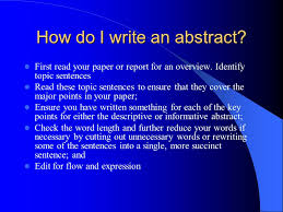 Aim of the paper and topic How To Write An Abstract Ppt Download