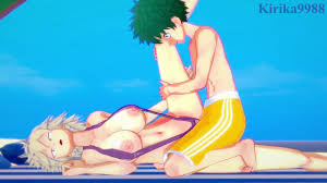 Mitsuki Bakugo and Izuku Midoriya have Intense Sex on the Beach. 