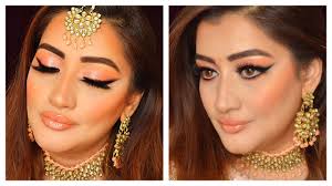 indian party makeup tutorial peach