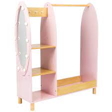 pink dress up wooden rack with light up