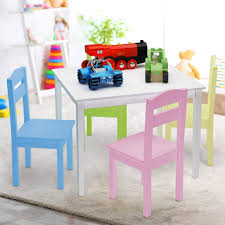 Kinderstuhl mit tisch aus plaste. Goplus 5 Tlg Kindersitzgruppe Kindertisch Kaufland De