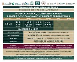 Calendario de vacunación 50 a 59 años Vacuna Covid 19 Tamaulipas A Personas De 50 A 59 Anos Que Municipios