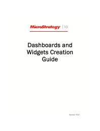 Microstrategy Dashboards And Widgets Creation Guide