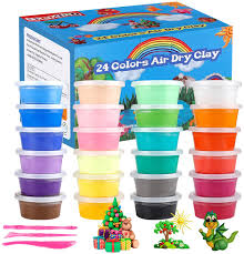 Amazon Com Ifergoo Modeling Clay 24 Colors Air Dry Clay Best Gift For Kids Super Light Magic Clay With Sculpting Tools And Project No Sticky And Non Toxic Toys Games
