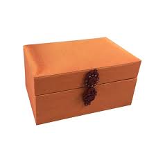 orange silk gift box for wedding