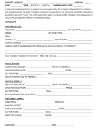 Blank Rental Application Form Templates Word Template South