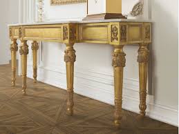 rectangular gold leaf console table