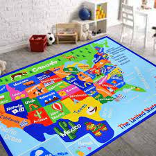 usa map kids educational play mat for